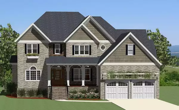 image of 2 story traditional house plan 5509